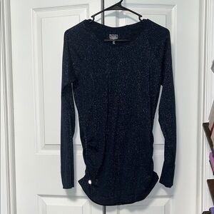 Athleta Speedlight Glow Sparkle top Long sleeve Navy Work out
